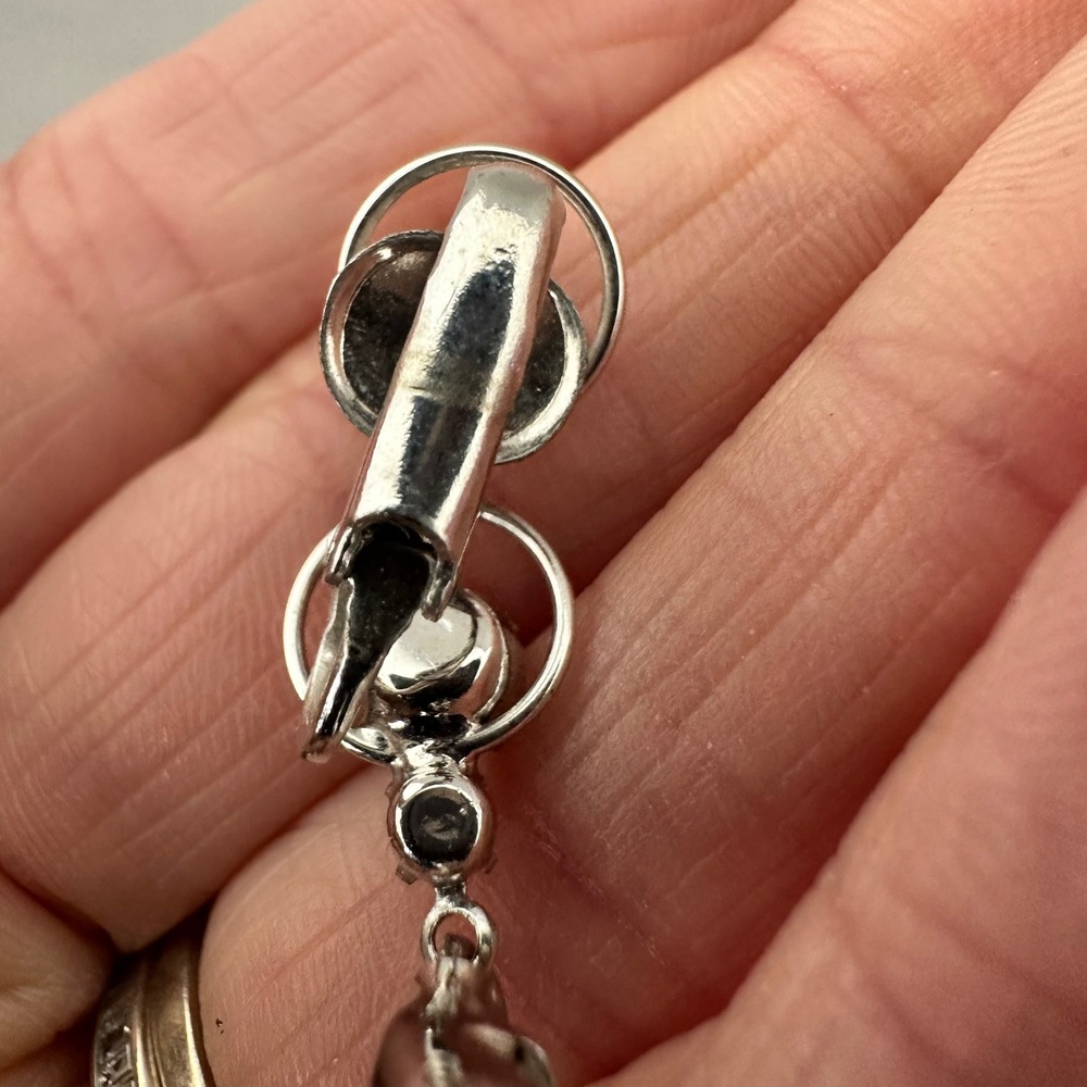 Vintage‎ Gatsby Clear Rhinestone Chandelier Clip On Drop Earrings Statement - Picture 4 of 7